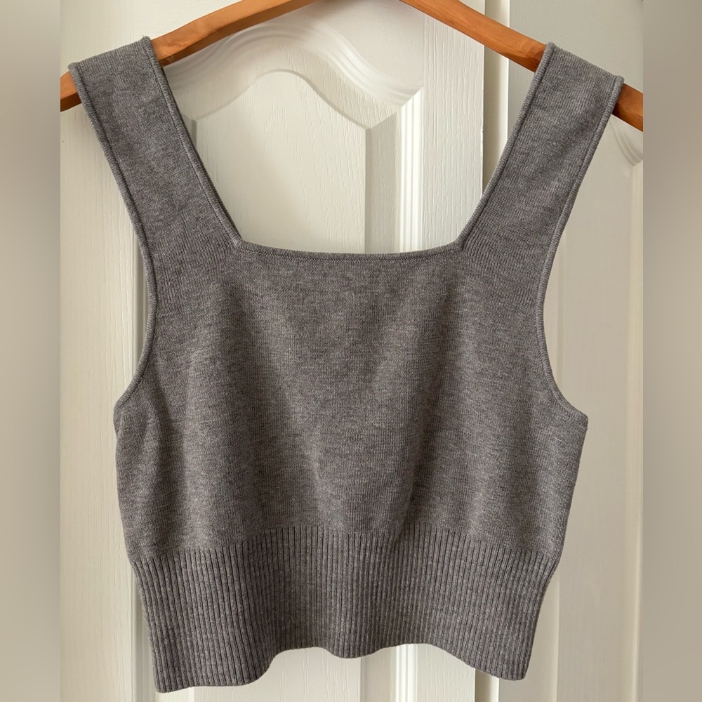 H&M Premium Wool Blend Knit Crop Sweater(L)